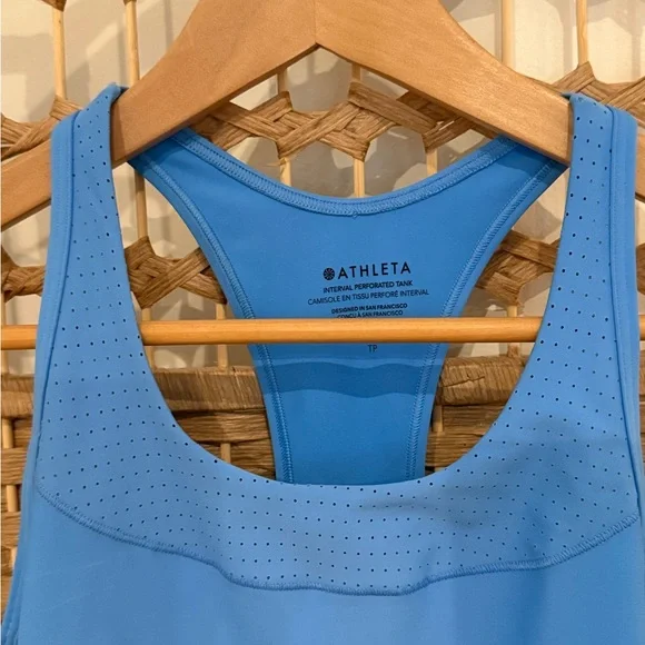 SOLD Athleta | Interval Perforated Tank | Cornflower Blue | Size XS | NWT - Picture 6 of 8